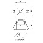 Foco empotrar LED fijo Cuadrado 44x44mm MINI 3W